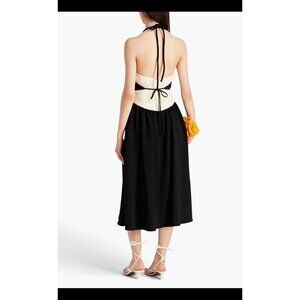 NWT Proenza Schouler crepe and cotton blend boucle-tweed halter neck midi dress